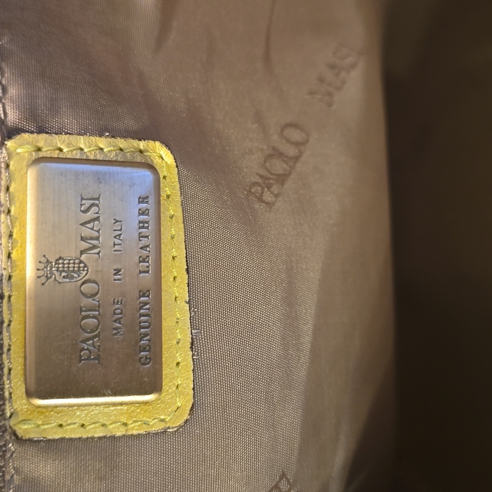 Paolo Masi Yellow Leather Tote Bag - Picture 9 of 17
